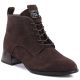 6. Women's leather ankle boots with high heels, suede, dark brown, Vinceza FIO27-67036