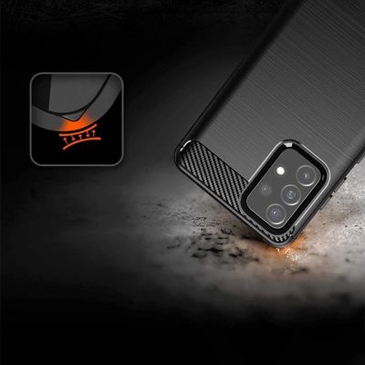 2. Carbon Case Flexible Cover TPU Case for Samsung Galaxy A72 4G black