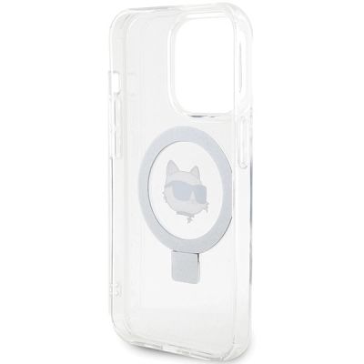 7. Karl Lagerfeld KLHMP15LHMRSCHH iPhone 15 Pro 6.1" white/white hardcase Ring Stand Choupette Head MagSafe