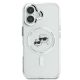 3. Karl Lagerfeld IML Metal Karl&Choupette Head MagSafe Case for iPhone 16 - White