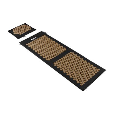 ECO Health Mat with Acupressure Spikes and Pillow, 130x50cm, XXL, Gold Spikes, Rebel Active