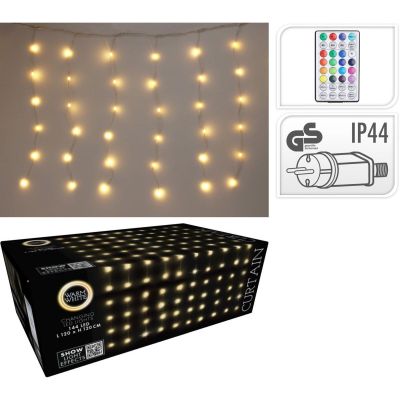 37. CHRISTMAS TREE LIGHTS LIGHT CURTAIN OUTSIDE/INTERNAL 144 LED 120X120CM WITH REMOTE CONTROL WARM WHITE