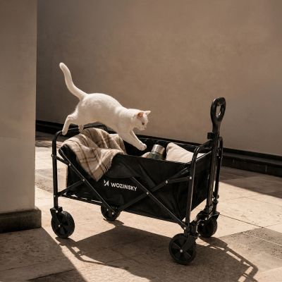12. Wozinsky WZP-80 beach, tourist, garden, durable, wide wheels, up to 80 kg - black
