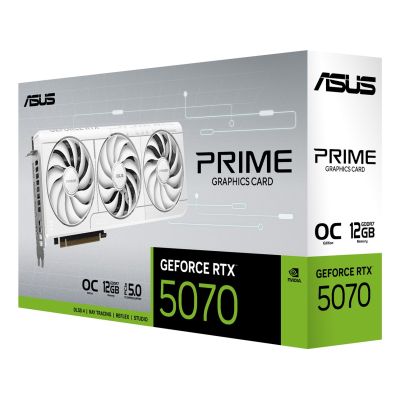 10. ASUS Prime RTX5070-O12G-WHITE Graphics Card NVIDIA GeForce RTX 5070 12GB GDDR7 90YV0M19-M0NA00