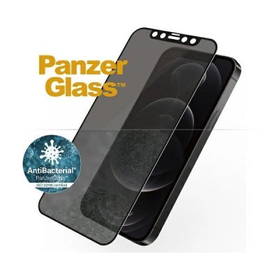 2. PanzerGlass E2E Super+ Microfracture antibacterial privacy tempered glass for iPhone 12 / 12 Pro - with black frame