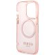 7. Guess GUHMP14XHTCMP iPhone 14 Pro Max 6.7" pink/pink hard case Gold Outline Translucent MagSafe
