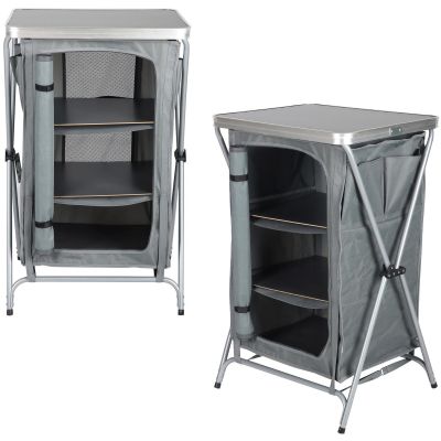 FOLDABLE TRAVEL CABINET WITH 3 SHELVES 60x51x98CM ENERO CAMP