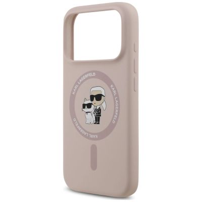 6. Karl Lagerfeld Silicone Karl&Choupette Ring MagSafe Case for iPhone 18 Pro / 17 Pro – Black