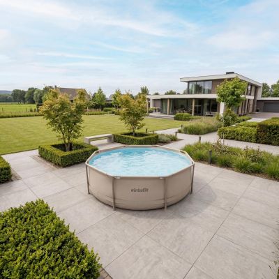 7. VIRTUFIT ROUND POOL 305 CM WITH FILTER PUMP BEIGE