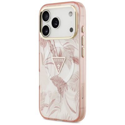 2. Guess Jungle Tonal Triangle MagSafe Case for iPhone 17 Pro Max - Pink