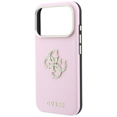 6. Guess Smooth & Big Strass Logo Case for iPhone 18 Pro Max / 17 Pro Max - Pink