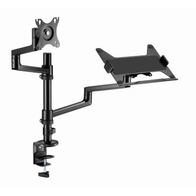 13. GEMBIRD ADJUSTABLE DESK ARM/MONITOR HOLDER + NOTEBOOK STAND 17-32, VESA 100X100MM, UP TO 8 KG