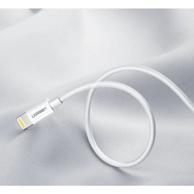 13. Ugreen US155 20728 USB-A / Lightning MFi 2.4A cable 1m - white