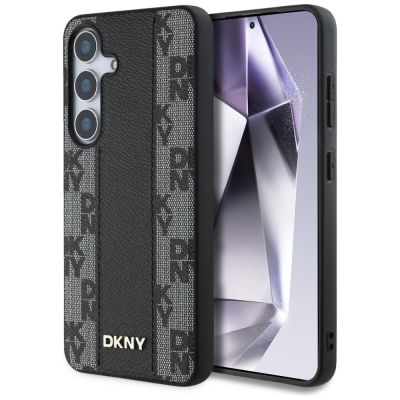 DKNY Leather Checkered Pattern MagSafe Case for Samsung Galaxy S25 Black