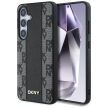 DKNY Leather Checkered Pattern MagSafe Case for Samsung Galaxy S25 Black
