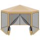 8. HEXAGONAL GARDEN PAVILION 2x2x2x2.5M WITH MOSQUITO NET BEIGE