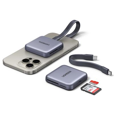 5. Ugreen Magnetic Memory Card Reader + 100W PD 3in1 Charger - Gray