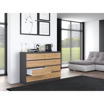 5. Chest of drawers M8 140 138x40xH97 anthracite/artisan