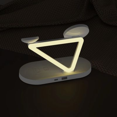 7. Tech-Protect QI15W-A41 3in1 Wireless Charger with MagSafe for Apple Devices - White