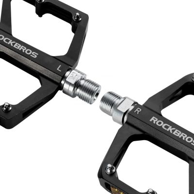 6. Rockbros K371 Reflective Aluminum Bicycle Pedals with Sealed Bearings - Black