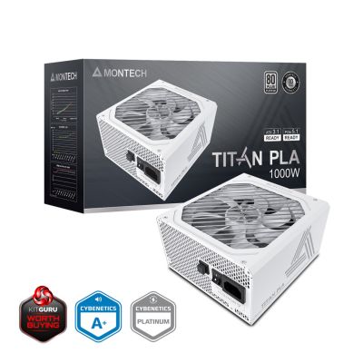 3. Montech Titan PLA 1000W - 80 PLUS & Cybenetics Platinum, modular, PCIe 5.1 - 1000 Watt, white