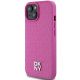 2. DKNY Leather Pattern Metal Logo MagSafe Case for iPhone 15 / 14 / 13 - Pink