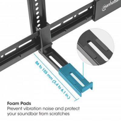 6. Manhattan 461849 Speaker Mount Wall Plastic, Steel Black