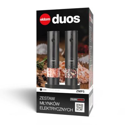 10. ELDOM ZMP5 ELECTRIC SALT AND PEPPER GRINDER SET, RECHARGEABLE, USB