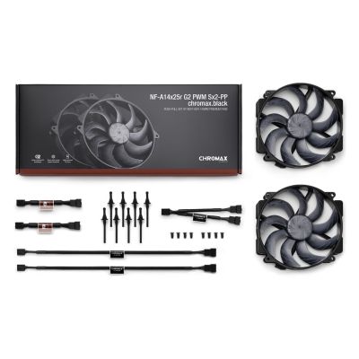 3. NOCTUA 140mm fan NF-A14x25r G2 PWM Sx2 PP chromax black