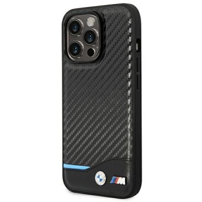 2. BMW Leather Carbon Case for iPhone 14 Pro Max - Black