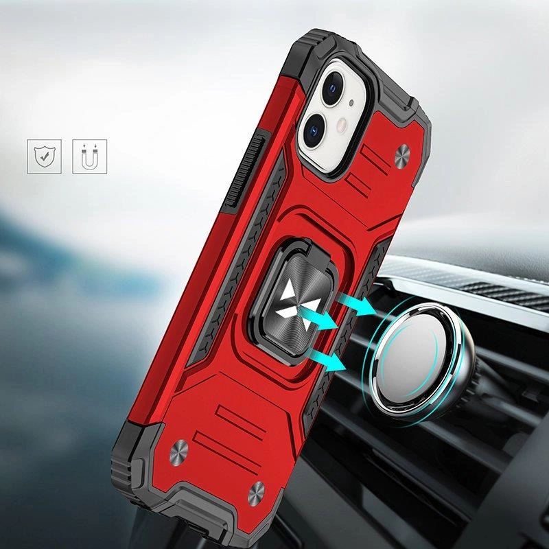 6. Wozinsky Ring Armor case for iPhone 14 Plus armored cover magnetic holder ring red