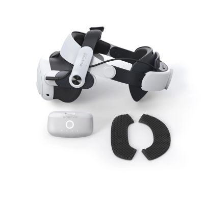 2. BoboVR M3 Pro Strap for Meta Quest 3 VR Headset + BoboVR B2 Battery - Black and White