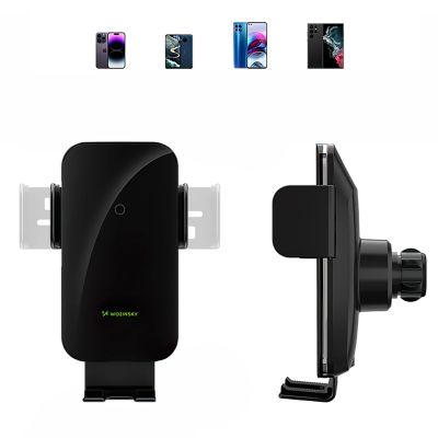5. Wozinsky WEDZ-3Y8S clamp car holder with 15W inductive charger for phone on the air vent - black