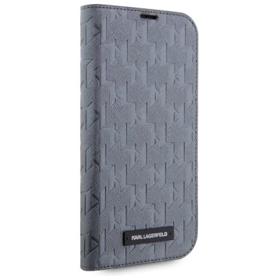 5. Karl Lagerfeld KLBKP14LSAKLHPG iPhone 14 Pro 6.1" bookcase silver/silver Saffiano Monogram