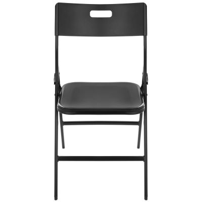 12. TOURIST CATERING SET FOLDING TABLE 86.5x86.5x71CM AND 4 BLACK CHAIRS