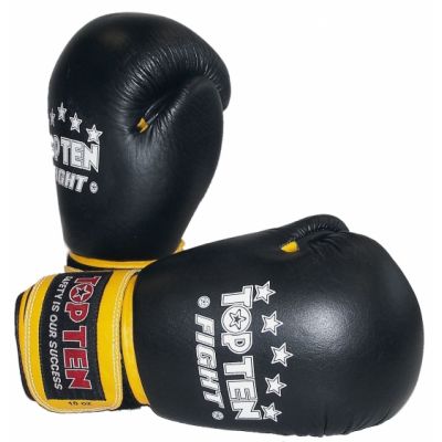 (W) TOP TEN FIGHT RTT-2 Boxing Gloves 10 oz Black and Yellow