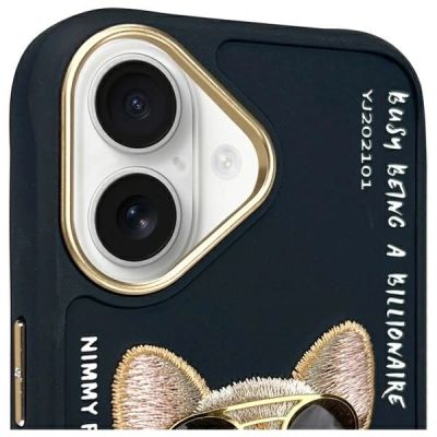 3. Nimmy Glasses Cool Dog iPhone 16 Case - Black
