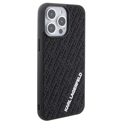 4. Karl Lagerfeld 3D Rubber Multi Logo case for iPhone 15 Pro Max - black