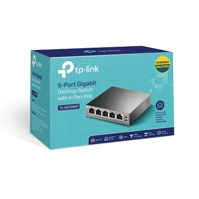 5. TP-Link TL-SG1005P Unmanaged Gigabit Ethernet (10/100/1000) PoE Support Black