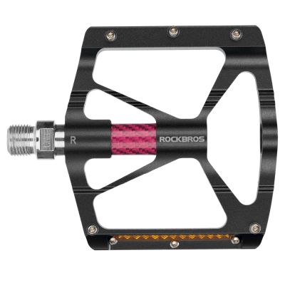 2. Rockbros K307PT Aluminum Reflective Platform Bicycle Pedals - Black