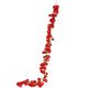 7. GARLAND BRANCH 180CM WITH 80 BALLS, RED MICA