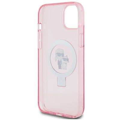 7. Karl Lagerfeld Ring Stand Karl&Choupette MagSafe case for iPhone 15 Plus - pink