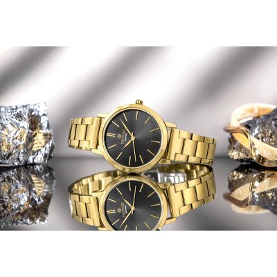 7. Giewont Sapphire Gold Black Women's Watch GW2360-B3