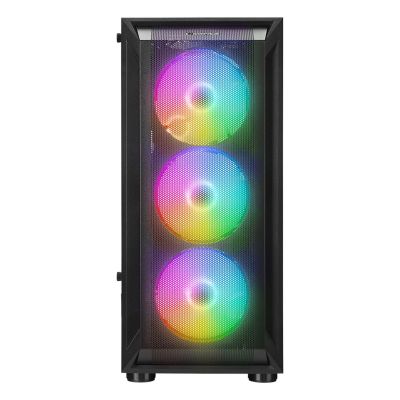 2. RAMPAGE SHIVA PC Case with Window, 4x 120 mm Rainbow Fans, Black