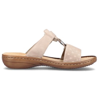 10. Comfortable Rieker W RKR681 beige flip-flops