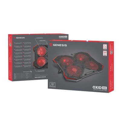 9. GENESIS Oxid 260 cooling pad for laptop 43.9 cm (17.3") 1010 RPM Black, Red