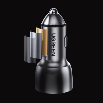 6. Ugreen Car Charger USB / USB Type C Quick Charge 3.0 Power Delivery 36W 3A Gray (CD213 60980)
