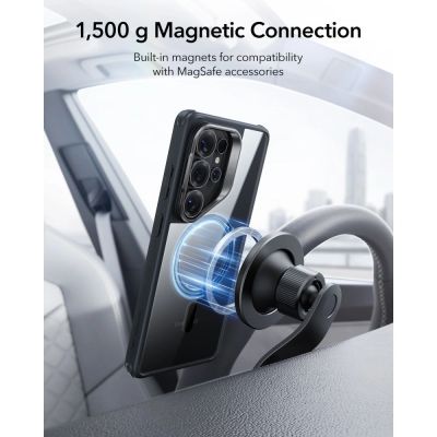 6. ESR Classic Hybrid Kickstand MagSafe Case for Samsung Galaxy S26 Ultra - Clear Black