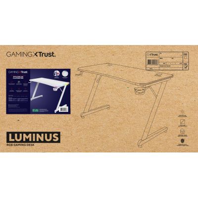 14. TRUST GXT 709W LUMINUS RGB WHITE Gaming Desk