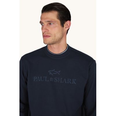 3. Paul&Shark men's cotton and lyocell sweatshirt, navy blue 26411803-50